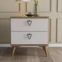 Hanah Home Versa-Ce 3636 Mesilla de Noche Roble y Blanco